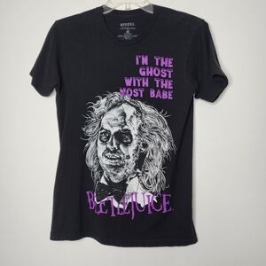 BeetleJuice black purple mens cut‎ tshirt Medium
